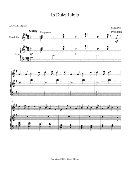 In Dulci Jubilo Arranged For Harp And Mandolin From My Book Harp And Mandolin Do Christmas Page 2