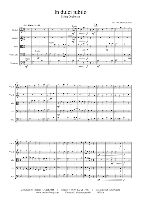 In Dulci Jubilo Christmas Song Jazz Waltz String Orchestra Page 2
