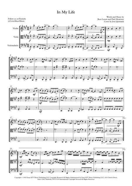 In My Life String Trio Page 2