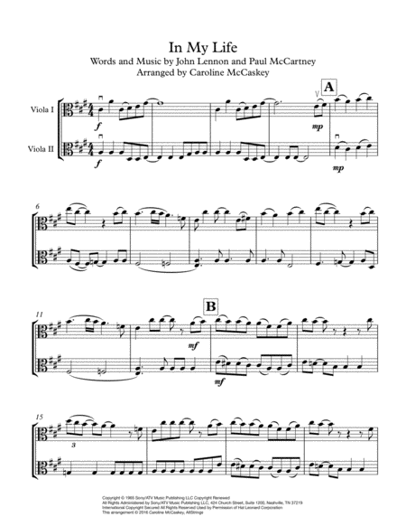 In My Life Viola Duet Page 2