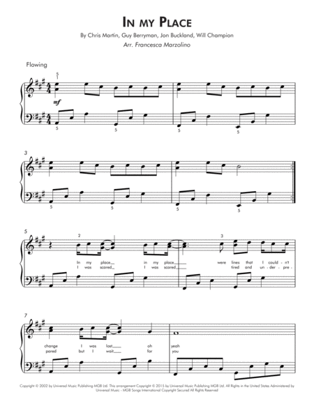 In My Place Intermediate Piano Page 2