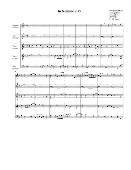 In Nomine No 2 A5 Arrangement For 5 Recorders Page 2