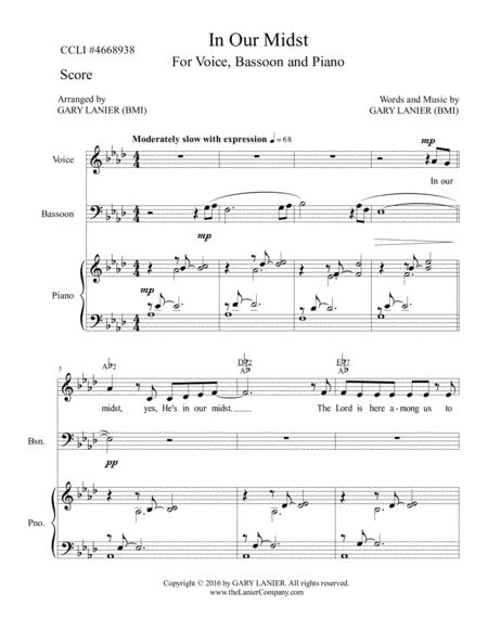 In Our Midst Worship For Voice Bassoon And Piano With Parts Page 2