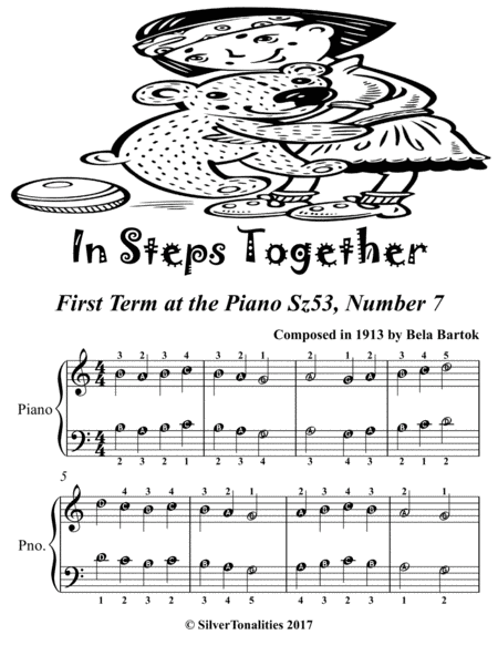 In Steps Together First Term At The Piano Sz53 Number 7 Easiest Piano Sheet Music Page 2