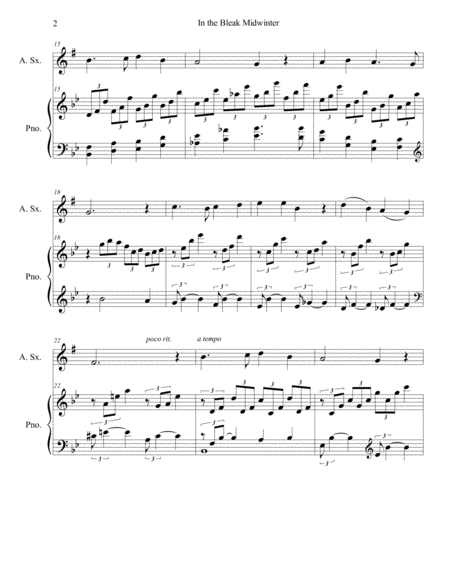 In The Bleak Midwinter Alto Sax Piano Arr Brenda Portman Page 2