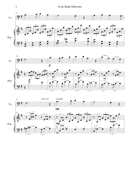 In The Bleak Midwinter Cello Piano Arr Brenda Portman Page 2