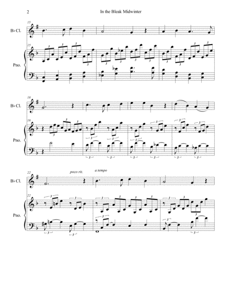 In The Bleak Midwinter Clarinet Piano Arr Brenda Portman Page 2