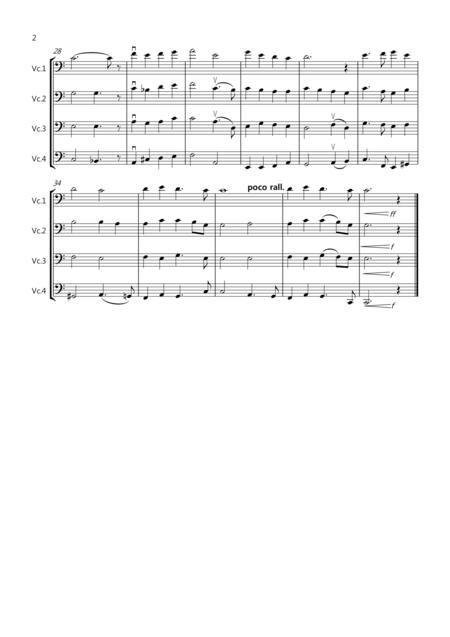 In The Bleak Midwinter For Cello Quartet Page 2