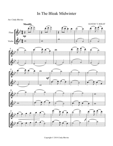 In The Bleak Midwinter For Flute And Violin Page 2