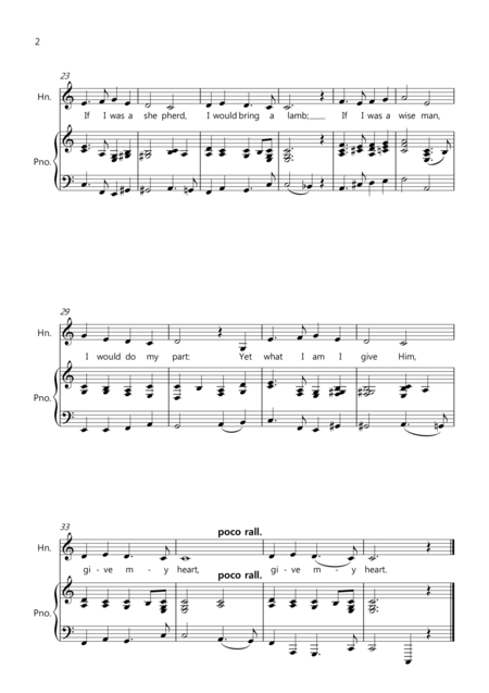 In The Bleak Midwinter For Horn In F And Piano Page 2