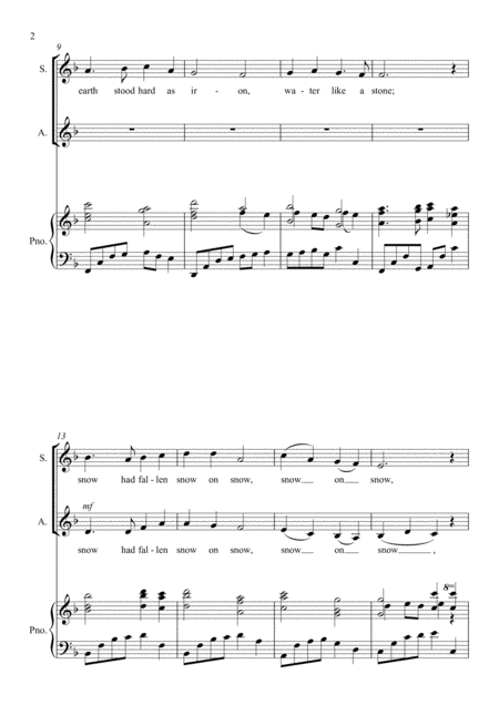 In The Bleak Midwinter In The Bleak Mid Winter Holst Sa Two Part Choir Page 2