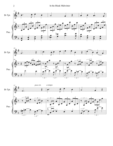 In The Bleak Midwinter Trumpet Piano Arr Brenda Portman Page 2