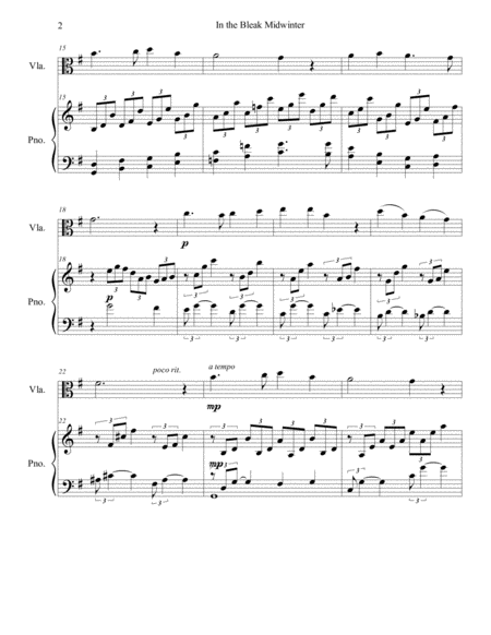 In The Bleak Midwinter Viola Piano Arr Brenda Portman Page 2