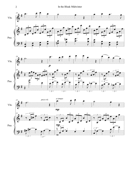 In The Bleak Midwinter Violin Piano Arr Brenda Portman Page 2