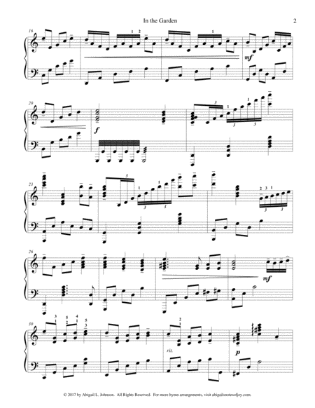 In The Garden Beautiful Piano Solo Page 2