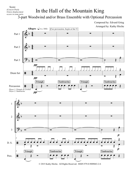 In The Hall Of The Mountain King 3 Part Woodwind And Or Brass Ensemble With Optional Percussion Flexible Instrumentation Page 2