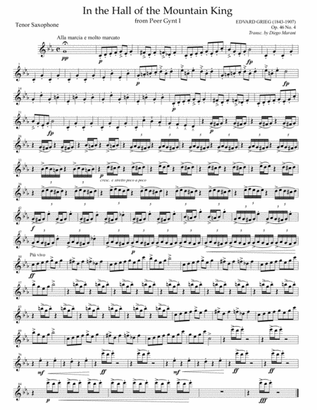 In The Hall Of The Mountain King From Peer Gynt For Saxophone Quartet Page 2