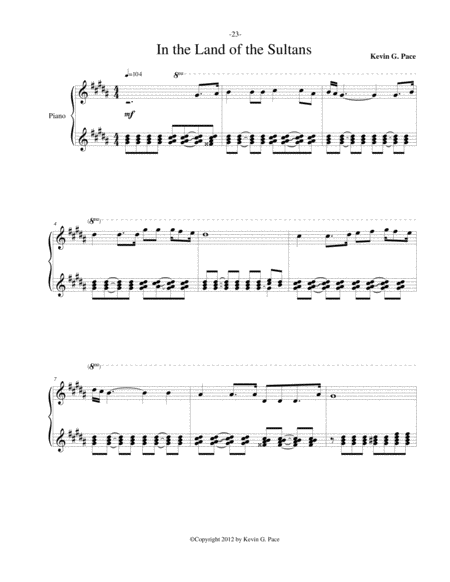 In The Land Of The Sultans Original Piano Solo Page 2