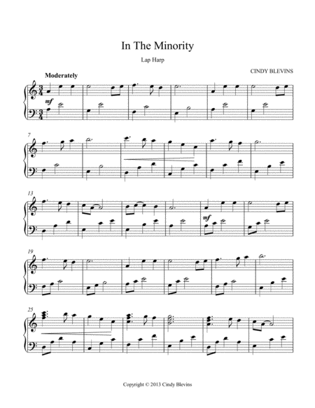 In The Minority An Original Solo For Lap Harp From My Book Mood Swings Lap Harp Version Page 2