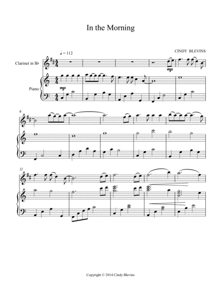 In The Morning Arranged For Piano And Clarinet Page 2