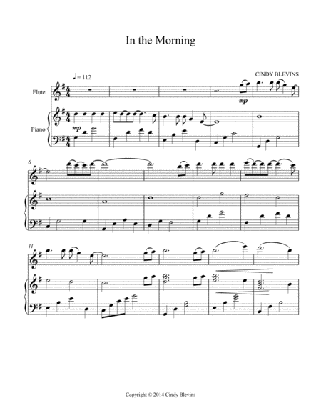 In The Morning Arranged For Piano And Flute Page 2