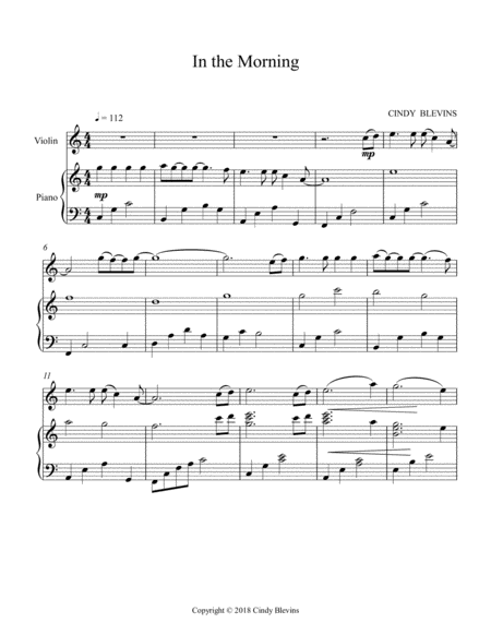 In The Morning Arranged For Piano And Violin Page 2
