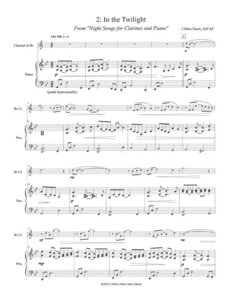 In The Twilight For Solo Clarinet And Piano Page 2