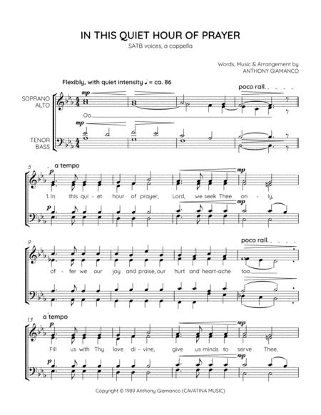 In This Quiet Hour Of Prayer Satb Choir A Cappella Page 2