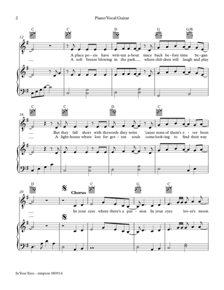 In Your Eyes Piano Vocal Guitar Page 2