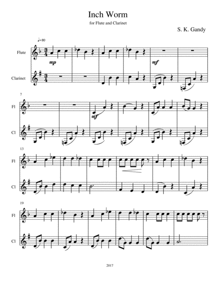 Inch Worm Duet For Flute And Clarinet Page 2