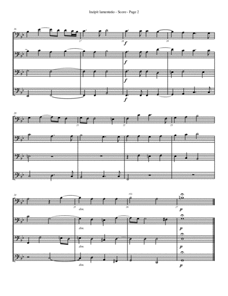 Incipit Lamentatio For Trombone Or Low Brass Quartet Page 2