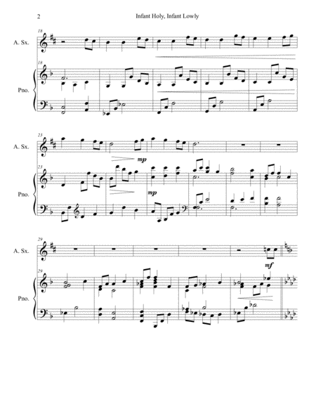 Infant Holy Infant Lowly Alto Sax Piano Arr Brenda Portman Page 2