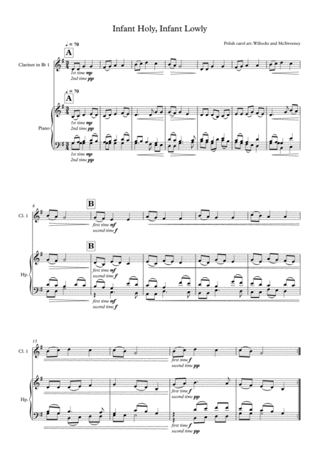 Infant Holy Infant Lowly Clarinet Solo Page 2