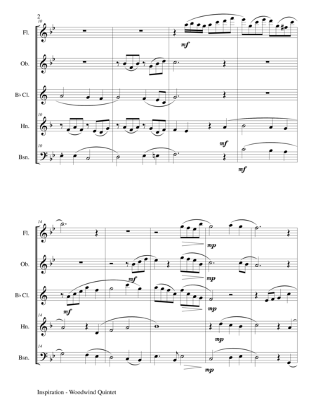 Inspiration Woodwind Quintet Score And Parts Page 2