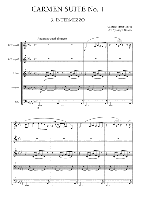 Intermezzo From Carmen Suite For Brass Quintet Page 2