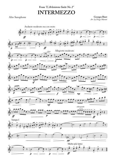 Intermezzo From L Arlesienne Suite No 2 For Saxophone Quartet Page 2