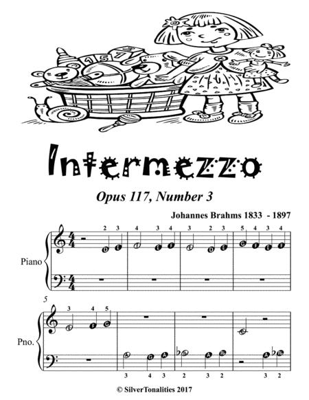 Intermezzo Opus 117 Number 3 Beginner Piano Sheet Music Page 2
