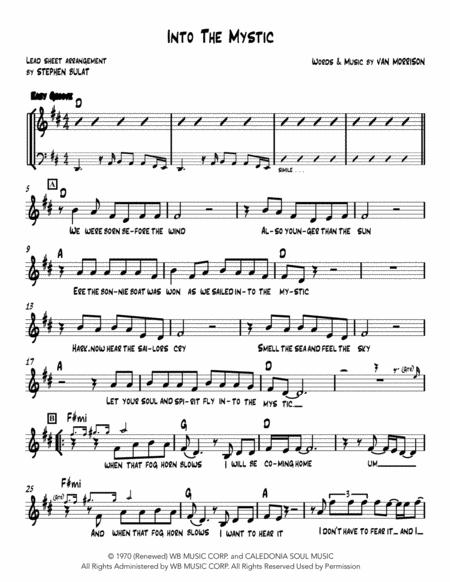 Into The Mystic Van Morrison Lead Sheet Key Of D Page 2