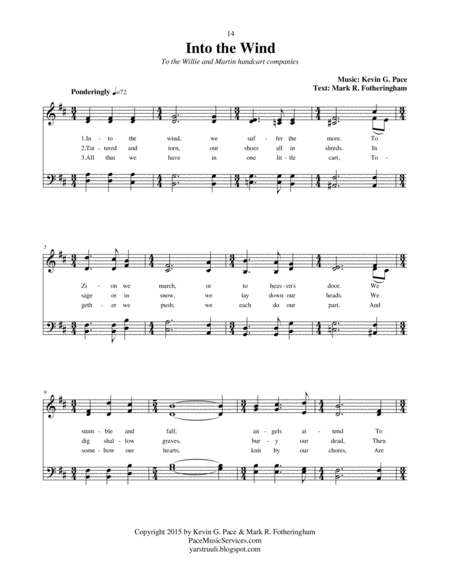 Into The Wind To The Willie Martin Handcart Companies An Original Hymn For Satb Voices Page 2