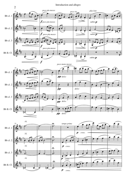 Introduction And Allegro Two Movements For Clarinet Quartet Page 2