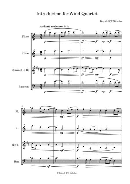 Introduction For Wind Quartet Opus 1 Full Score Page 2