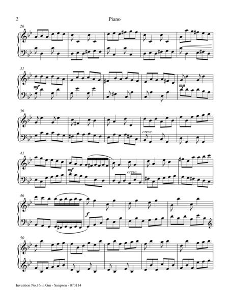 Invention No 16 In G Minor Page 2