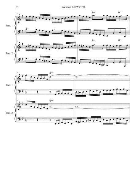 Invention No 7 Bwv 778 Page 2