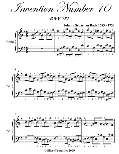 Invention Number 10 Bwv 781 Easy Piano Sheet Muisc Page 2