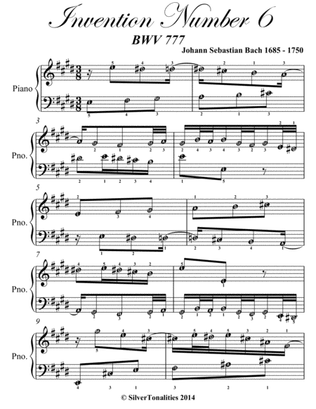 Invention Number 6 Bwv 777 Easy Piano Sheet Music Page 2