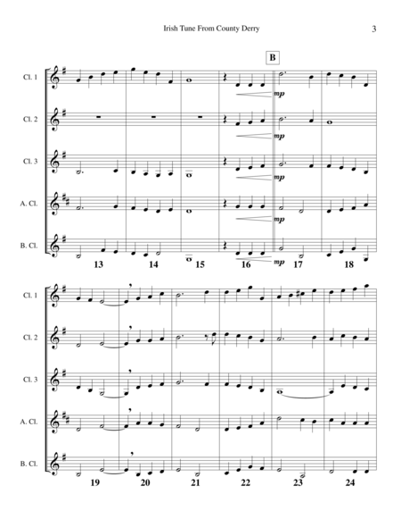 Irish Tune From County Derry For Clarinet Quartet Page 2