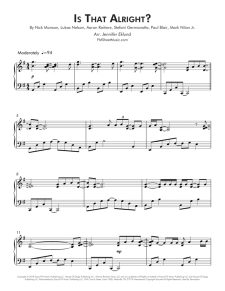 Is That Alright Late Intermediate Piano Page 2