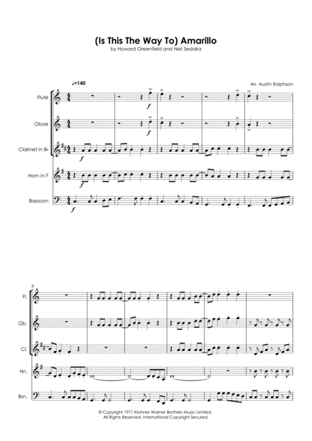 Is This The Way To Amarillo Wind Quintet Page 2