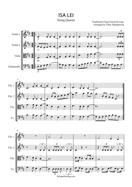 Isa Lei String Quartet Page 2