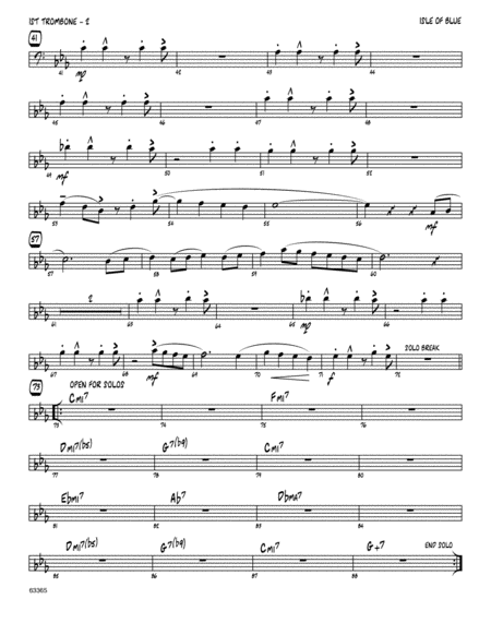 Isle Of Blue Based On The Chord Changes To Blue Bossa 1st Trombone Page 2